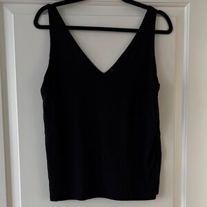 Splendid 24/7 LYR V-neck Modal and Silk Tank in Black Size XL